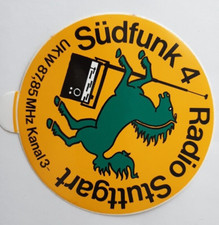 Aufkleber "Südfunk 4 - Radio Stuttgart", 10cm Durchmesser