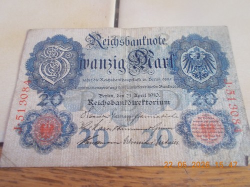 Mark reichsbanknote vom - 20,