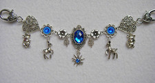 Dirndl Charivari Kette Blau Herzen Edelweiß Rehe Oktoberfest Trachtenschmuck NEU