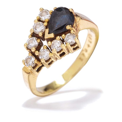 Saphir ring 585er gelbgold - saphir, 14k