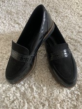 Next Budapester mit Profilsohle Damen Slipper Gr. 41 Schwarz Neu