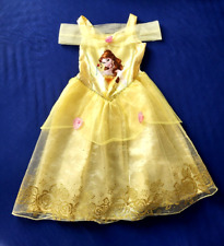 H&M Belle Kostüm Kleid mit Glitzer Disney Ballkleid gelb Gr. 122/128