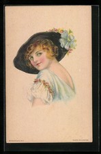 Künstler-AK Alice Luella Fidler: American Girl No. 99, Mädchen im Sommerkleid m 