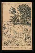 Künstler-AK Hans von Volkmann: Bachlandschaft mit Bäumen 