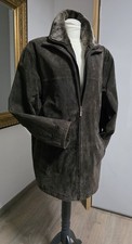 Herren Mantel/ Parka - Gr. 50 (dunkel-braun, echt Leder)
