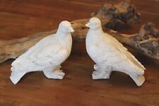 2 Tauben a. Zement, schwer, Farbe creme,  Hochzeits-Deko Tauben, 19 x 10 x 18 cm