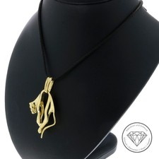 Wert: 2.850,- Onyx Panther Anhänger 585 / 14 Kt Gold XXYY