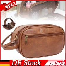 Kulturbeutel Kulturtasche Kosmetiktasche Waschtasche Herren Damen Leder Groß