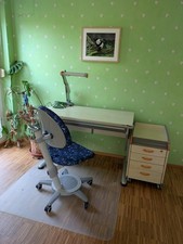 Moll Schreibtisch inkl. Schreibtischstuhl, Lampe und -Container
