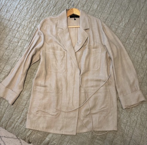 Damen blazer aus leinen - aus, stoff