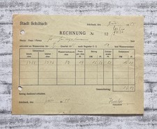 1955 Stadt Schiltach Wasserzins Zählerstand Beleg Vintage Rechnung Heinzelmann