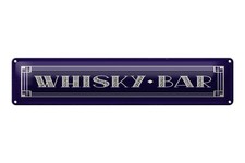 Blechschild 46x10cm Whisky Bar
