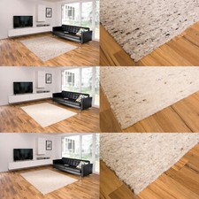 Moderner Handwebteppich Alpen aus Schurwolle meliert für alle Zimmer und Küche