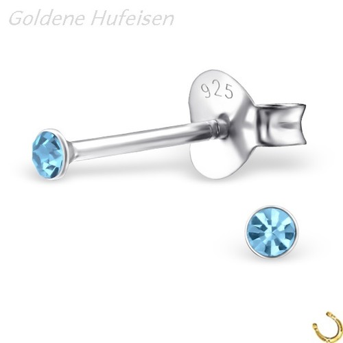 Mini kristall ohrstecker 925 - kristall,