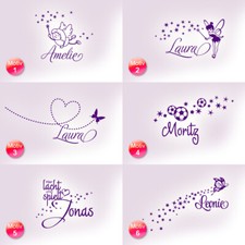 Wandtattoo Wandsticker Wandaufkleber Kinderzimmer Wunschname Schmetterling W1092