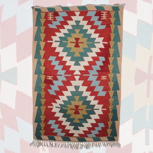 Vintage southwestern red kelim - red,