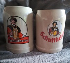 2x Bierkrug Schultheiss 0,5 L