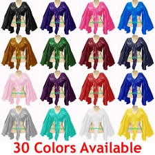 Bauchtanz Kostüm Damen Top Belly Dance Satin Oberteil Bluse Tribal Orientalisch