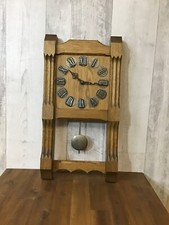 Wanduhr massiv Eiche Pendel Uhr gebraucht.