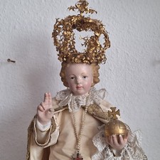 Selten Antike kirchliche Figur m.Krone a. Priesterauflösung 60cm Regensburg 1896