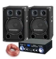 PA Anlage DJ Party Sound Lautsprecher Boxen Bluetooth Verstärker Kabel Set 800W