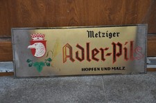 Altes Brauereischild/Blechschild 60er Jahre,Metzinger Adler-Pils,Belgien,Reklame