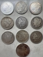 10er Konvolut US-Silberdollar