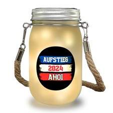 Kiel Aufstieg 2024 Solarlicht mit Spruch Ahoi