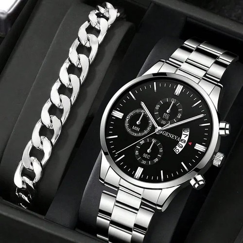 Herren armbanduhr schwarz gold - herren,