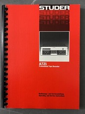 STUDER A721 Prospekt Bedienungsanleitung Serviceanleitung REVOX manual Tape Rec 