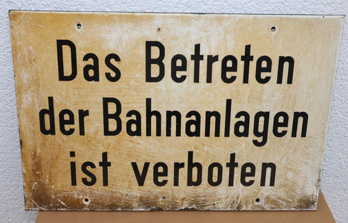 Altes emailschild eisenbahn - emailschild,