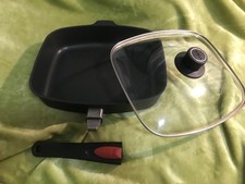 Woll 31x 26 cm Schmortopf Bräter Pfanne Glasdeckel Rechteckig Griff zum Abnehme