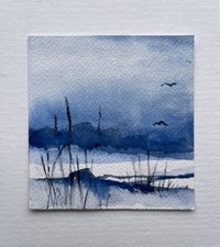 Original Aquarellmalerei mit