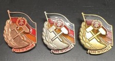 DDR 3 x Abzeichen Bergbau Bergmann Wismut
