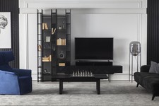 Schwarze Wohnwand Hochwertige