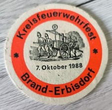 Bierdeckel Brand-Erbisdorf Kreisfeuerwehrfest 1988; Feuerwehr Sachsen 