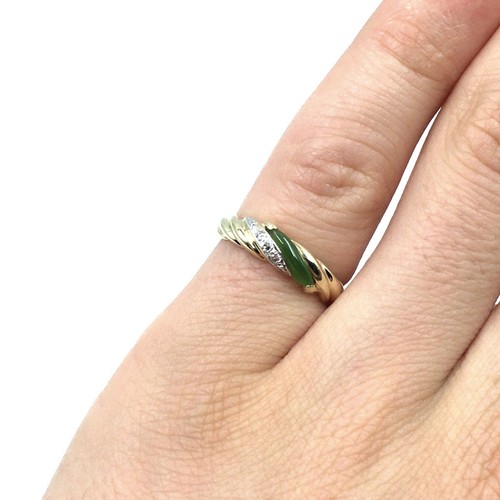 14kt gelbgold ring - gelbgold, jade