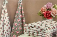 12 weiche Geschirrtücher Microfaser Mikrofaser NEU 40x60 cm gross mit Rosen