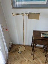 Mid Century Vintage Bodenlampe Bankerlampe Leselampe Messing in Köln