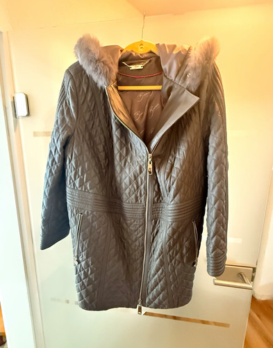 Damen steppjacke leder - damen, grau