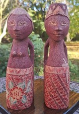 Holz Figur Hochzeitspaar aus Java Indonesien handbemalt?  16 cm Rarität Sammler