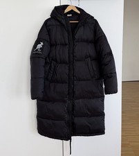 Kangol Puffer Jacke Langer Winter Mantel Steppjacke Schwarz