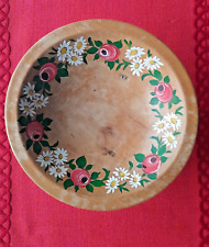 Handgedrechselte Holzschale aus dem Stammholz der (vermutl.) Buche mit Bemalung