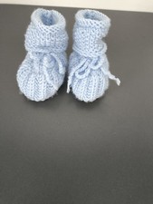 Baby Strickschuhe Stricksocken .Blau.