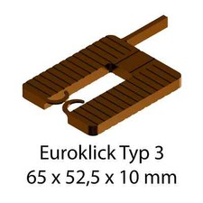 Distanzplatten Roto Glas-Tec Euroklick Typ 3 65 x 52,5 x 10 mm 500 Stück