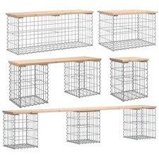 Gartenbank Gabionen Massivholz