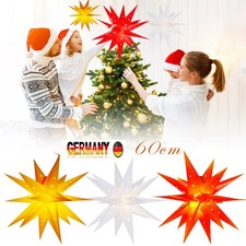 60cm 3D Leuchtstern Fenster Weihnachtsstern beleuchtet LED Stern zum Aufhängen~