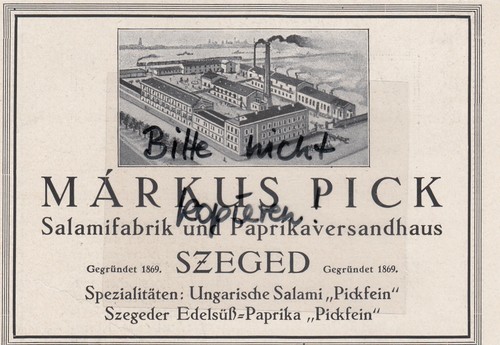 Szeged werbung 1918 márkus - werbung, 1918,