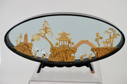 Große korkschnitzerei diorama - große,