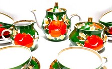 Dulevo Porzellan USSR - Teeservice für 6 Per. 15-teil. - "AGASHKA" - Handbemalt